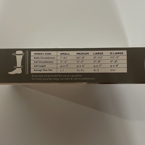 Rejuva 15-20mmHg sheer dot knee high compression stockings in ash grey small - Picture 3 of 6